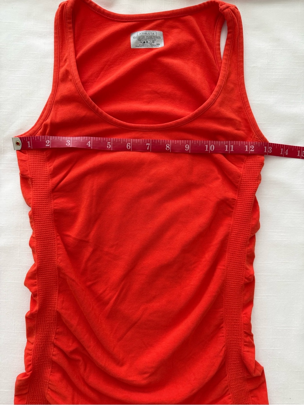 Athleta Women's Pure Ruched Sides Organic Cotton T-Shirt and Tank Orange Size XS - Picture 11 of 12